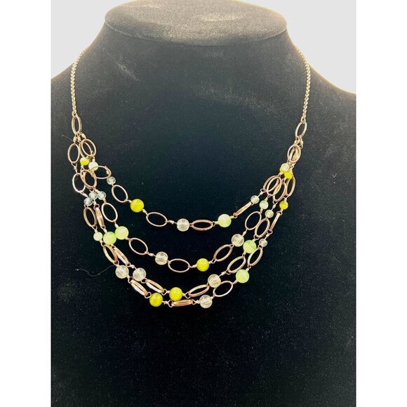 Vintage Multi-Strand Necklace & Bracelets Set - Green & Silver - Picture 2 of 8